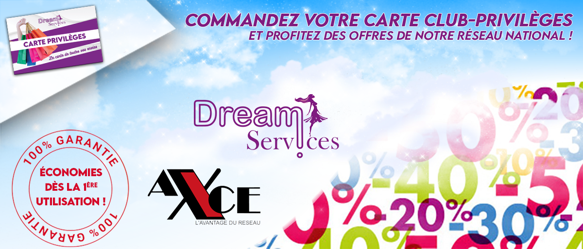 Carte Club-Privilèges DREAMSERVICES (E-Carte Instantanée)